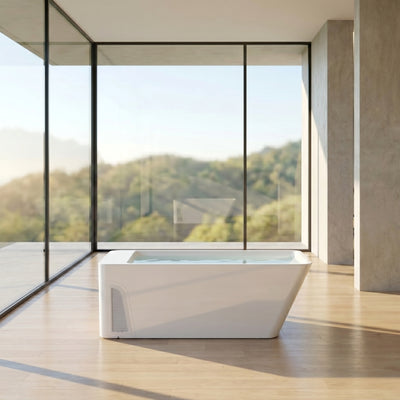 All-In Kryo integrated acrylic hot and cold plunge in a modern home wellness space