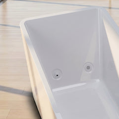 Inside view of All-In Kryo integrated acrylic hot and cold plunge in a modern home wellness space