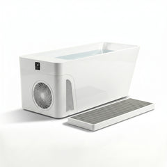 Slatted Entry Platform for Cold Plunge Setups near the All-In Kryo system on white background