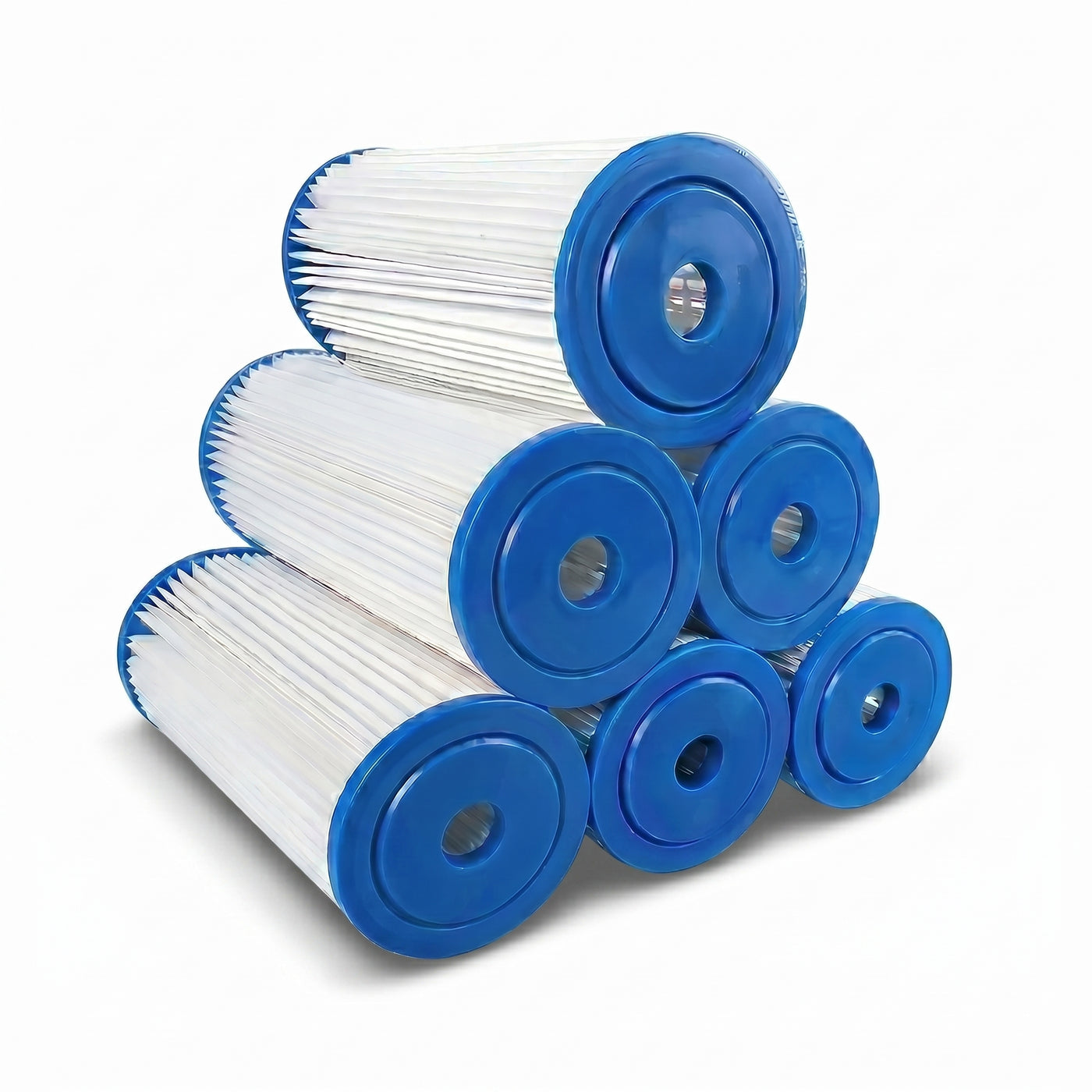 Six pleated polypropylene replacement filter cartridges