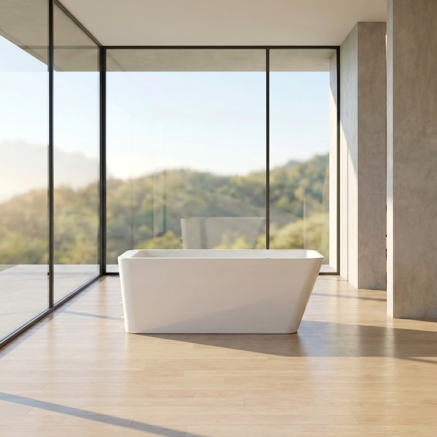White Kryo acrylic plunge in a modern home wellness space